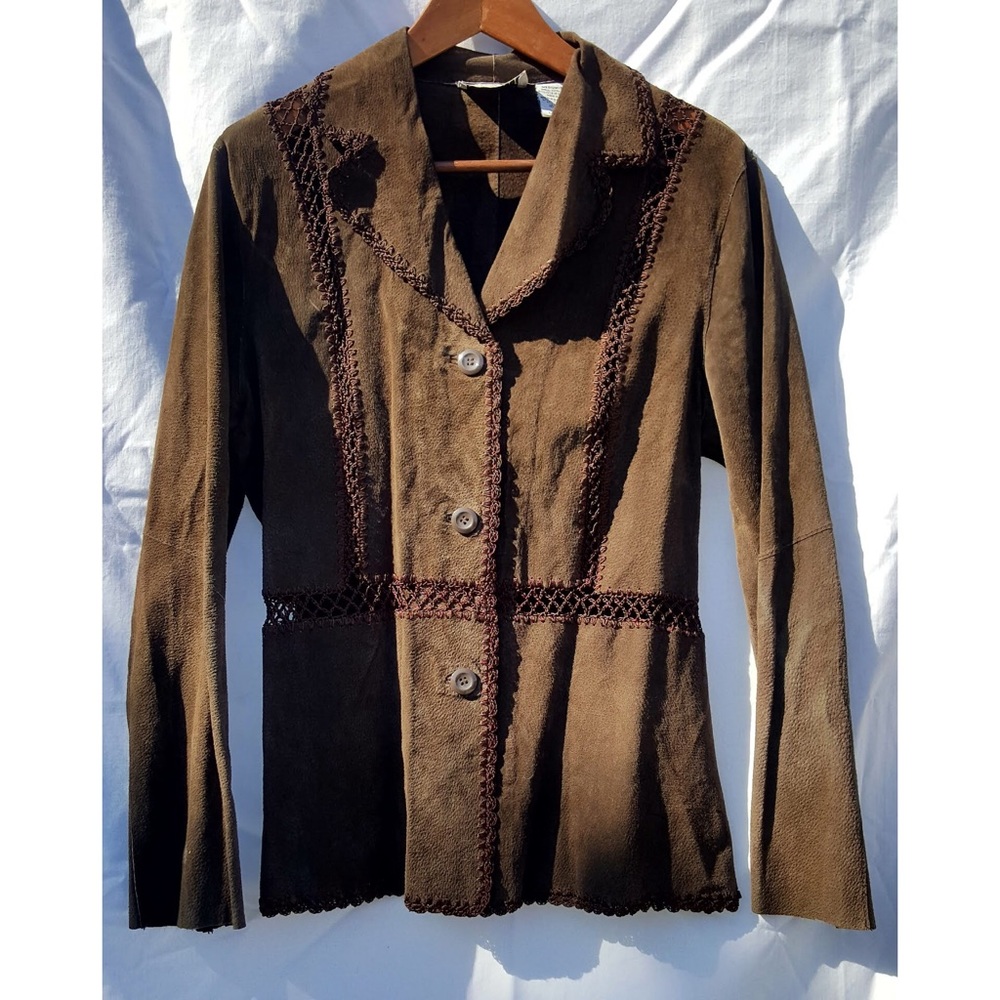 Vintage Brown Suede Leather Jacket